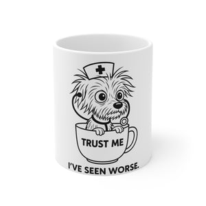 Open image in slideshow, Cute Nurse Dog Mug - Trust Me I&#39;ve Seen Worse, Funny Pet Mug, Gift for Dog Lovers, Animal Lovers, Nursing Gifts, Coffee Mugs
