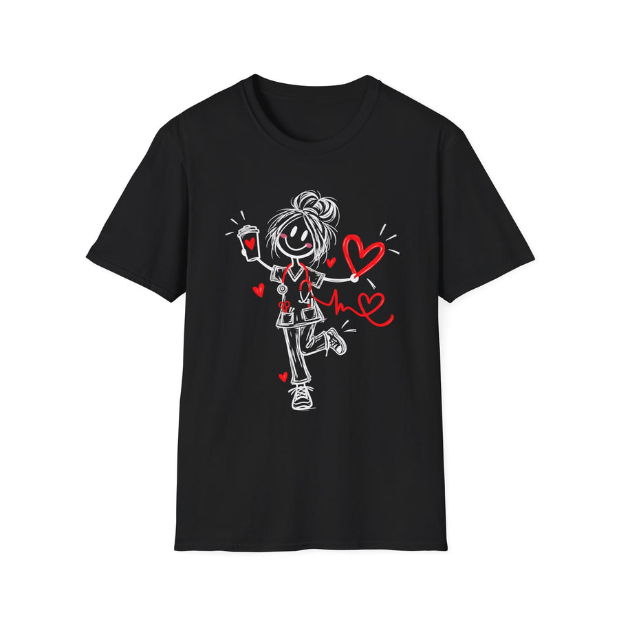 Nurse Coffee Heart Unisex T-Shirt