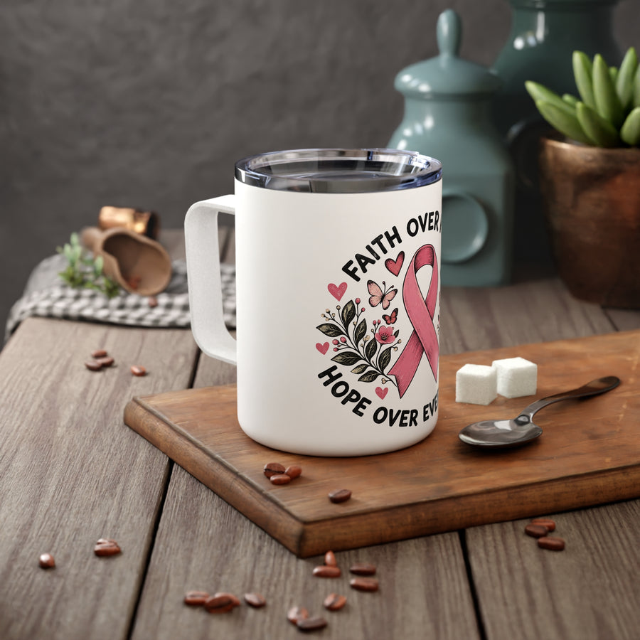 Faith over fear Insulated Coffee Mug, 10oz