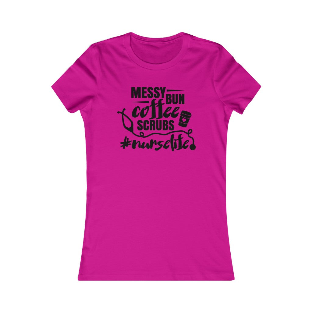 Messy Bun, Coffee, Scrubs #nurselife