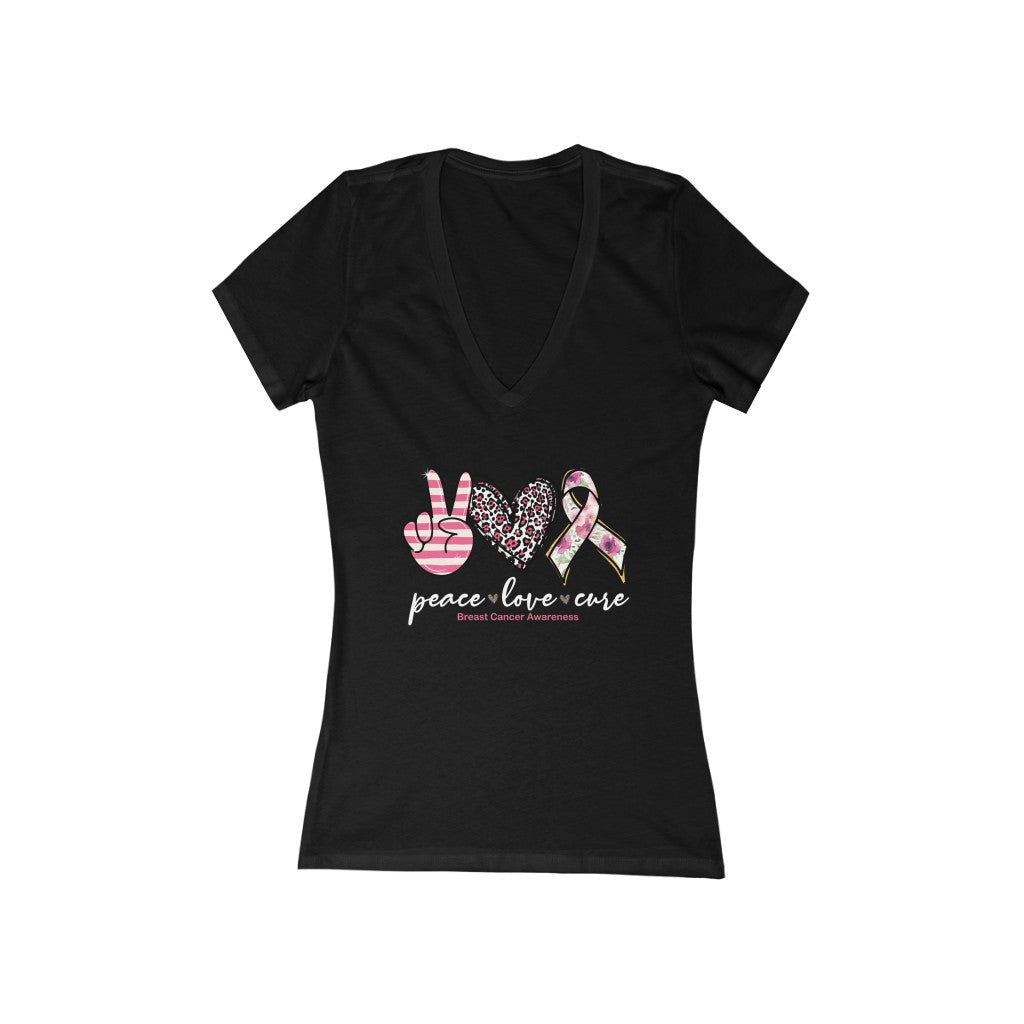 Peace Love Cure V-Neck Tee