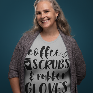 coffee scrubs and rubber gloves tshirt