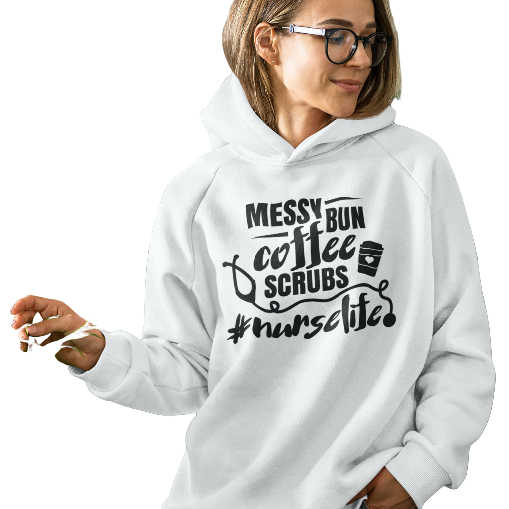 Messy Bun Coffee Scrubs #nurselife