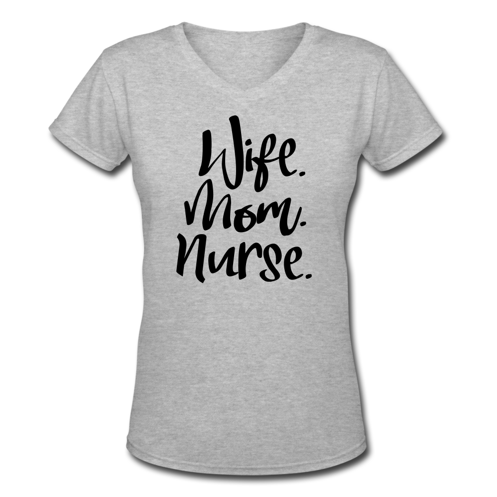 Women's V-Neck T-Shirt - gray