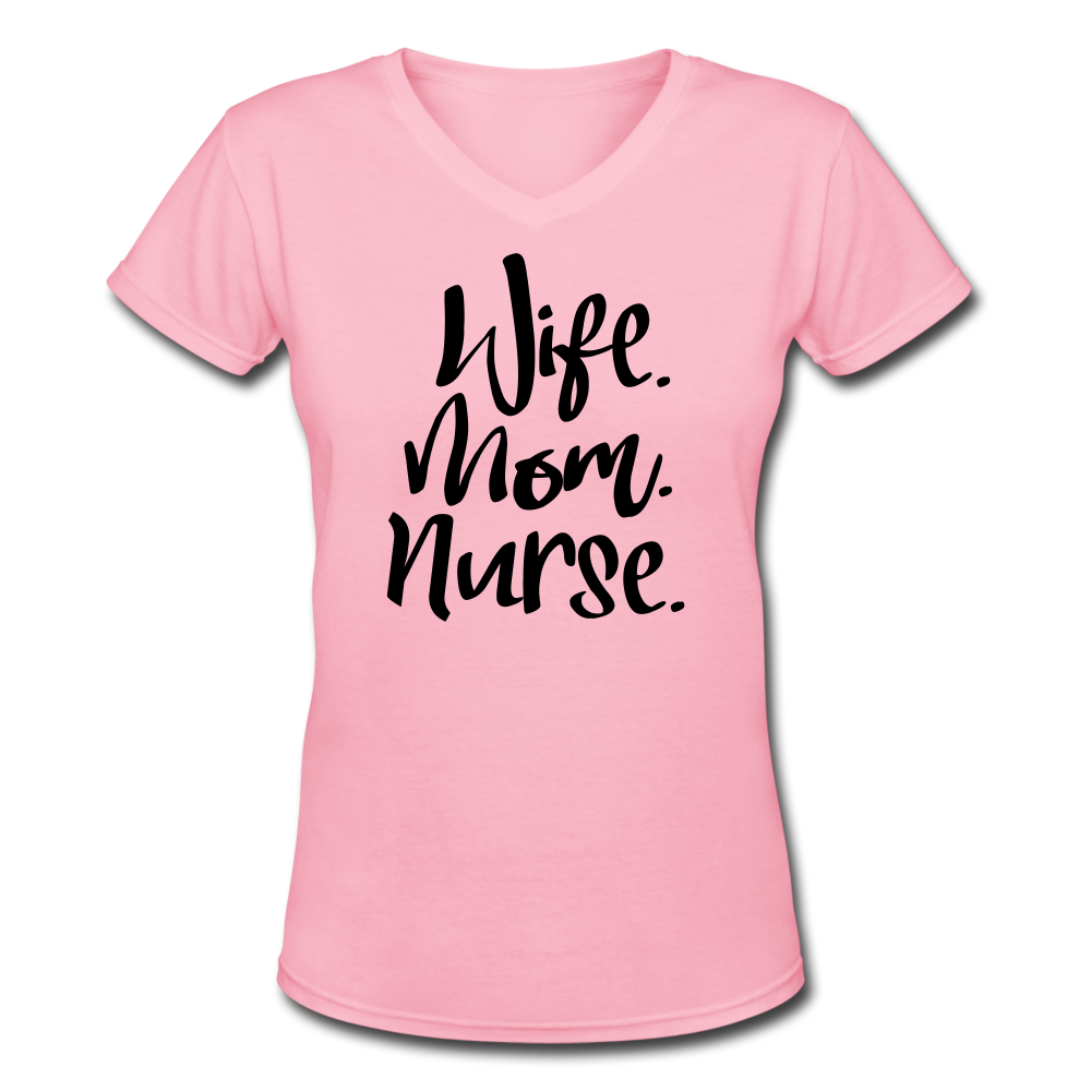 Women's V-Neck T-Shirt - pink
